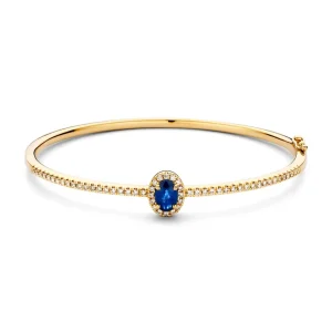 Armband geelgoud briljant/saffier