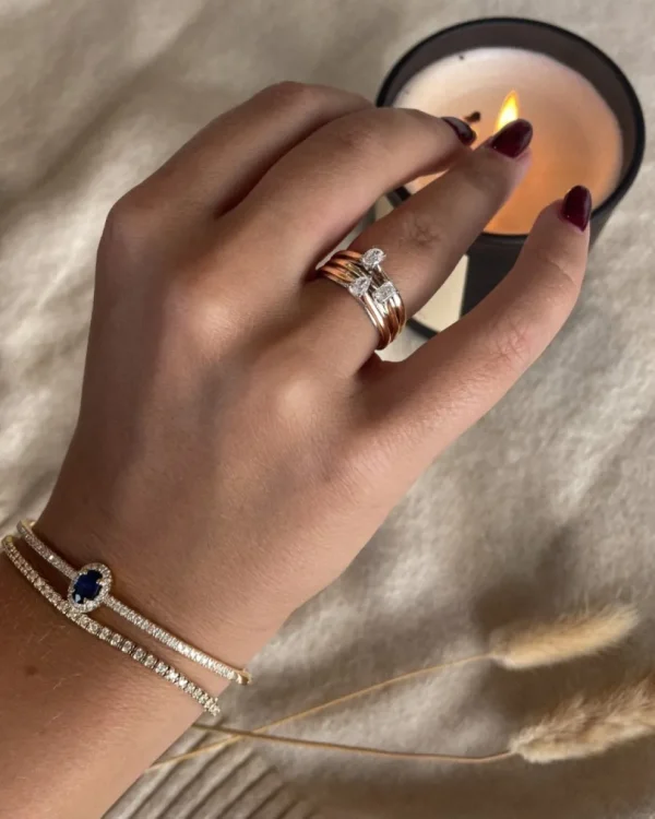 Armband geelgoud briljant/saffier