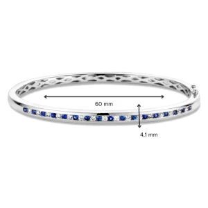 Armband witgoud briljant/saffier