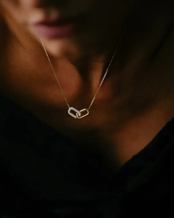 Collier bicolor briljant 0,26 crt.