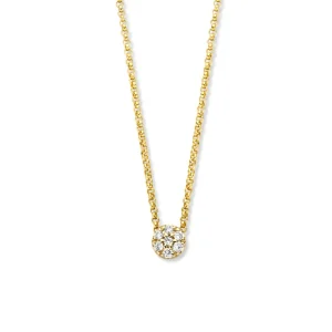 Collier geelgoud briljant 0,06 crt.