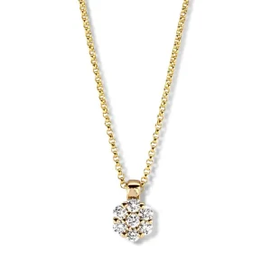 Collier geelgoud briljant 0,20 crt.