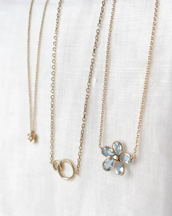 Collier geelgoud briljant 0,07 crt.