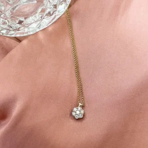Collier geelgoud briljant 0,20 crt.