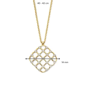 Collier geelgoud briljant 0,22 crt.