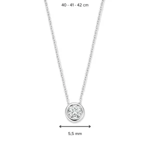 Collier witgoud briljant 0,09 crt.
