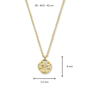 CP417133 Gouden ketting met diamanten bolhanger