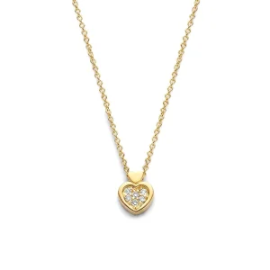 CP117184 Gouden ketting met harthanger met diamant