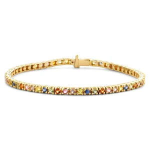 Gouden armband met regenboog saffier AG137170