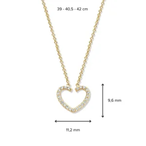 Gouden ketting met diamanten hartje CP117178