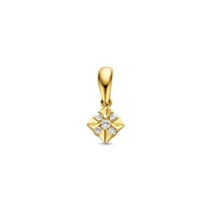HG117144 Geelgouden hanger met diamant