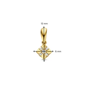 HG117144 Geelgouden hanger met diamant