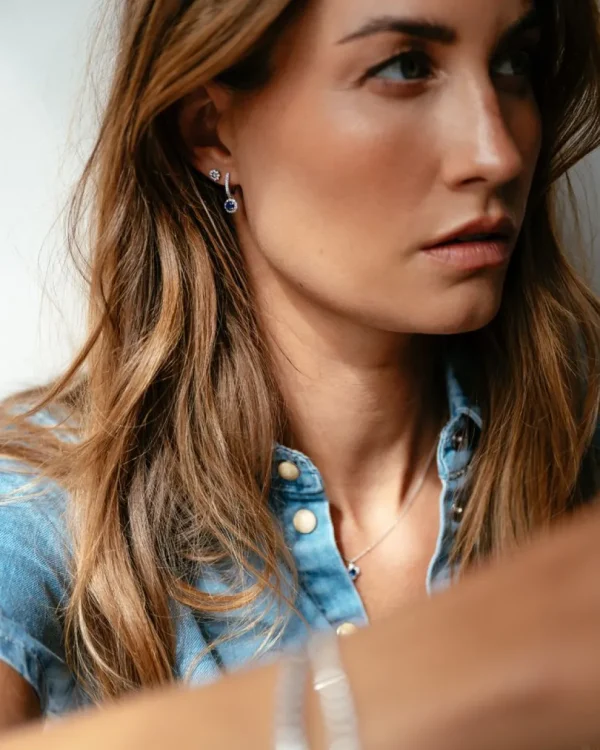 Oorringen OG237327 saffier hangers | Een luxe en grote collectie oorsieraden