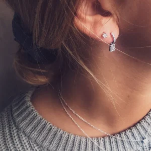 Oorringen witgoud diamant 0,60 crt.