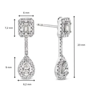 Oorstekers witgoud diamant 1,04 crt.