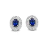 OP237131 Witgouden oorstekers met saffier en diamant