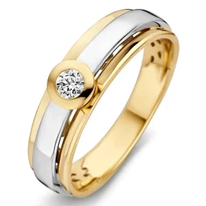 Ring bicolor briljant 0.11 crt.