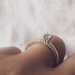 Ring bicolor briljant 0.44 crt.