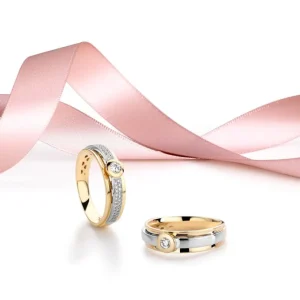 Ring bicolor briljant 0.11 crt.