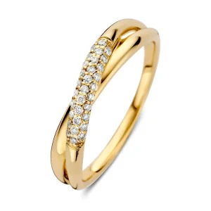 Ring geelgoud briljant 0.15 crt.