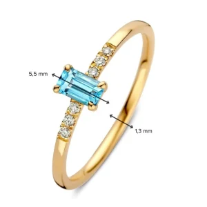 Ring geelgoud topaas + briljant