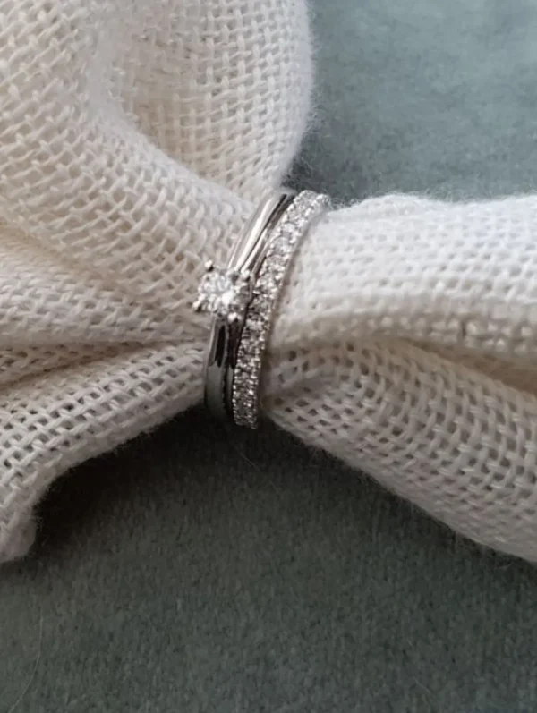 Ring witgoud briljant 0.25 crt.