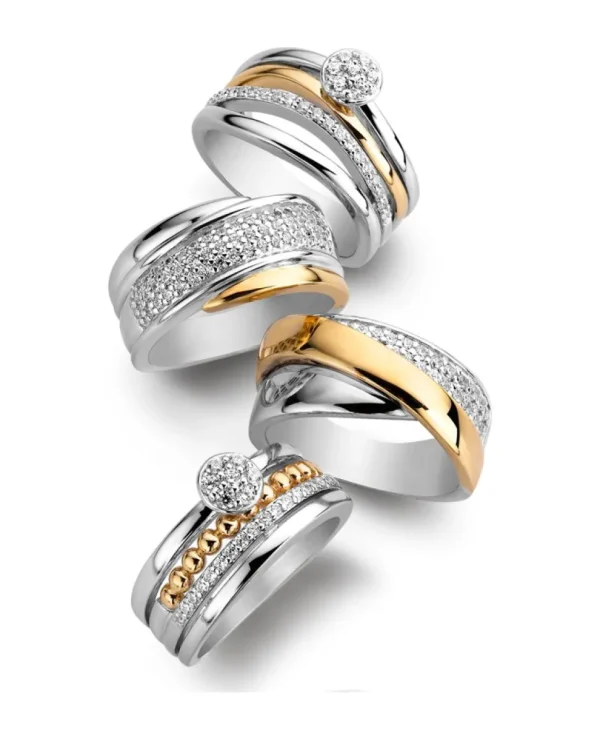 Ring zilver/goud zirkonia