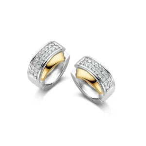 Zilver met gouden klapcreolen OF627137