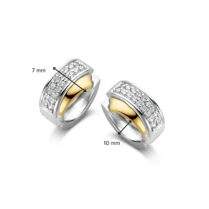 Zilver met gouden klapcreolen OF627137
